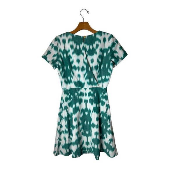 Vineyard Vines Dress Women 00 Green White Ikat Fit And Flare Mini Preppy Boho - Picture 3 of 10